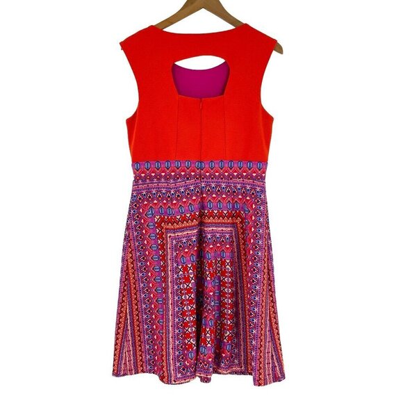 Signature by Robbie Bee Dress Size 12 Fit and Flare Keyhole Back Sleeveless Oran - Picture 2 of 3